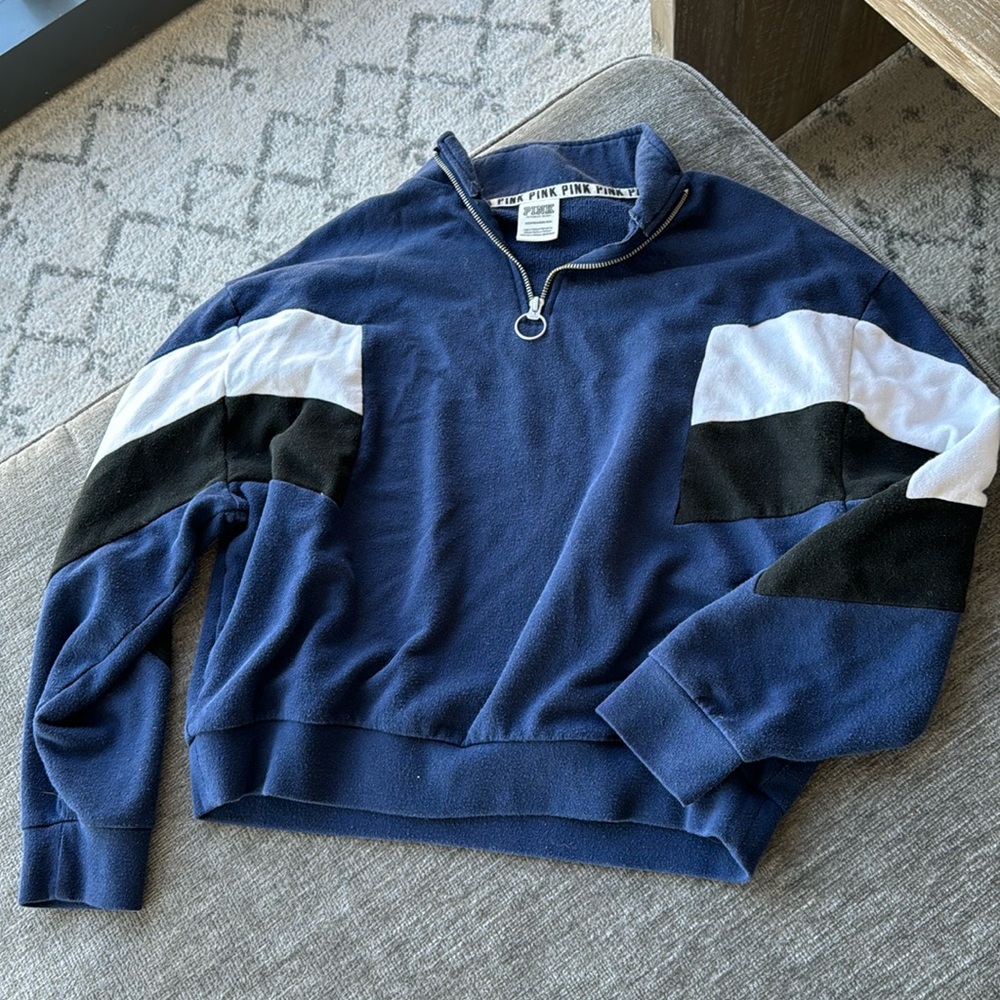 PINK 3/4 zip oversized pullover